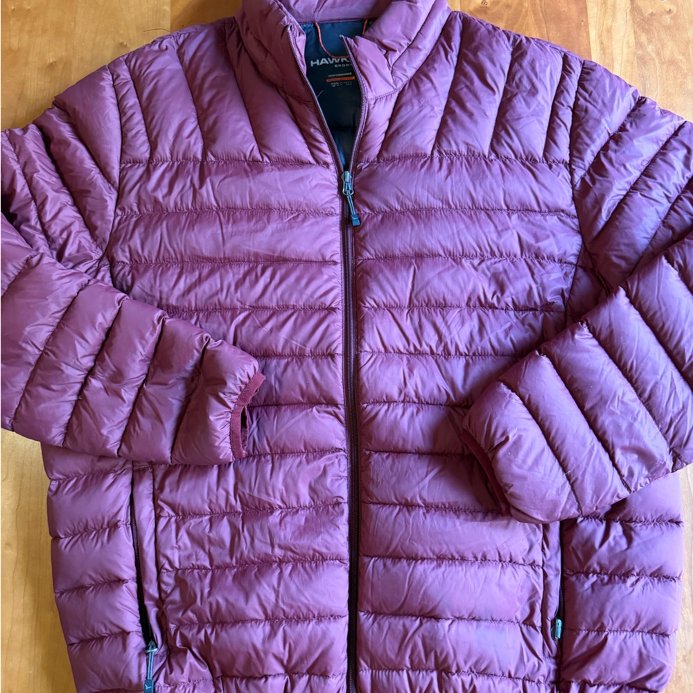 Hawke & Co Sport Packable Down Jacket XL Burgundy Puffer Coat - unisex